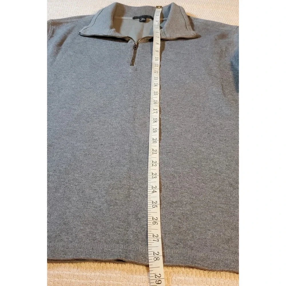Banana Republic men's XL‎  quarter zip pullover Sweater 100% Cotton Gray